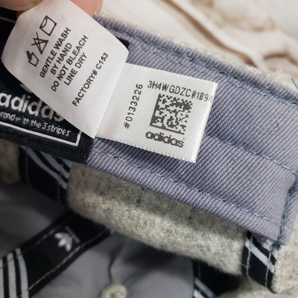 Adidas Relaxed Wool Blend Strapback Hat Gray White Embroidered - Picture 11 of 12